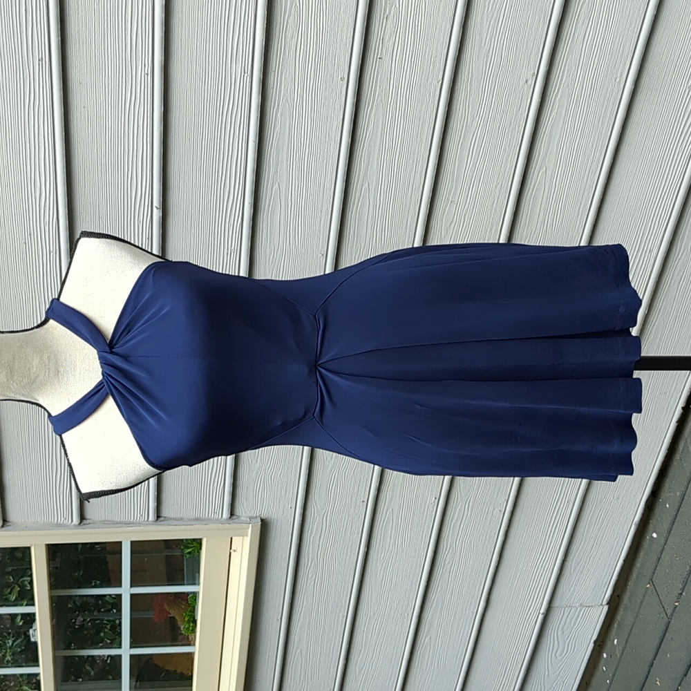 Shoshanna Crepe Criss Cross Halter Dress